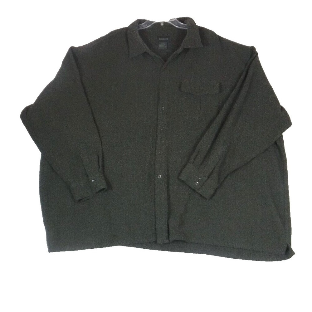 Alexander Lloyd Shirt Size 5X Big Gray Button Up Pockets Long Sleeve Casual Knit